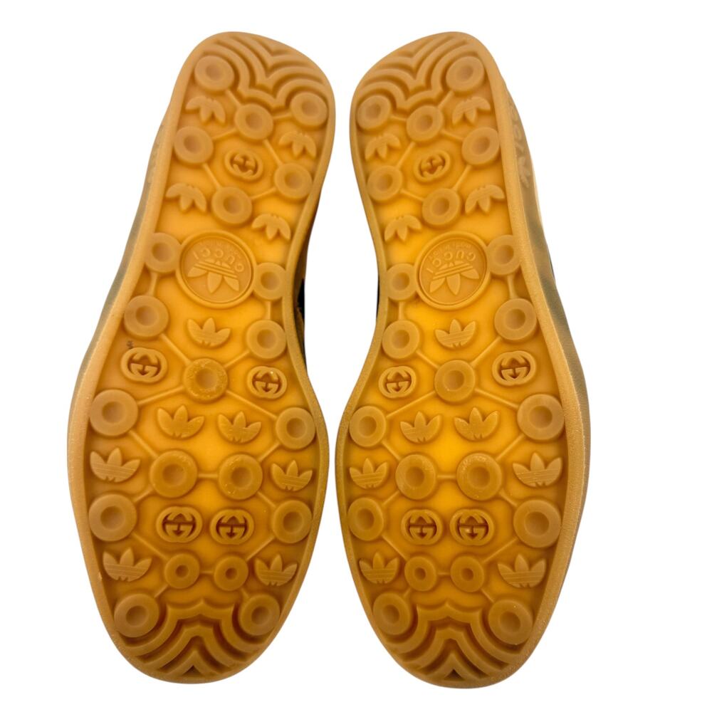 Gucci X Adidas Gazelle Metallic Lace Up Leather Sneakers Gold Size 9.5 - Picture 8 of 11